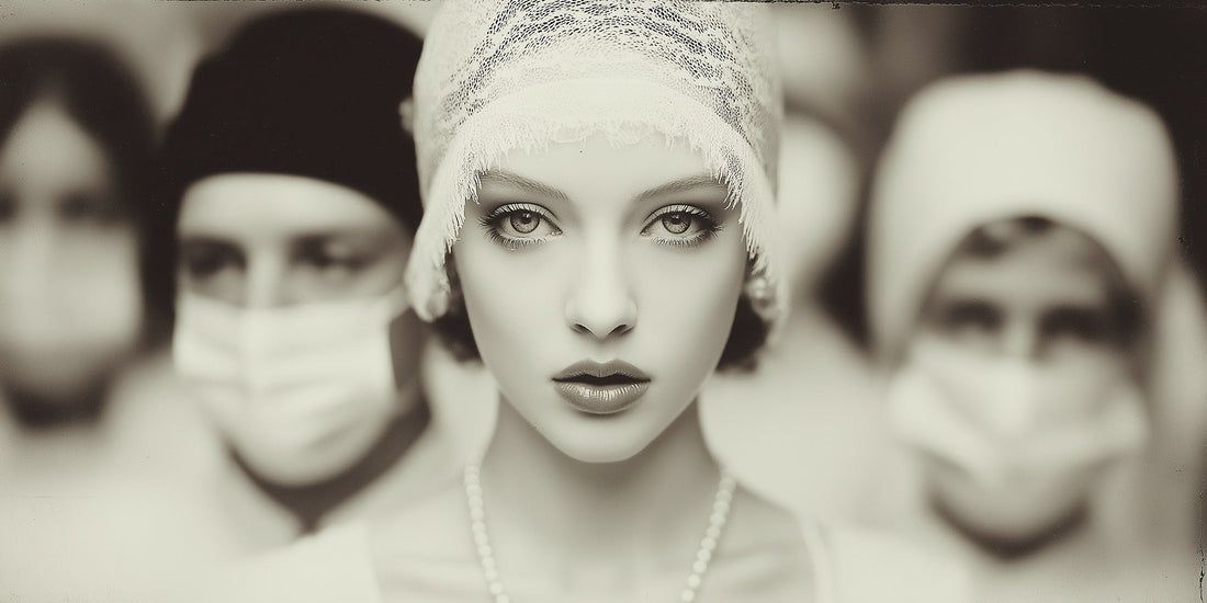 nurse standing apart from group in hospital corridor